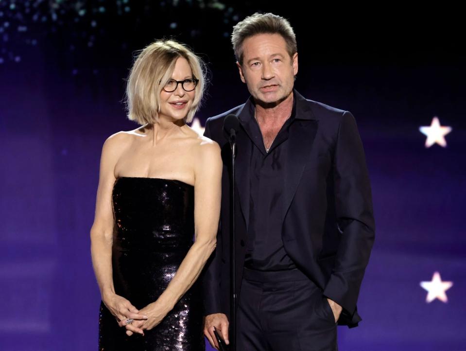 Meg Ryan (left) presented an award at the Critics Choice Awards with David Duchovny (right) (Getty Images  for Critics Choice)