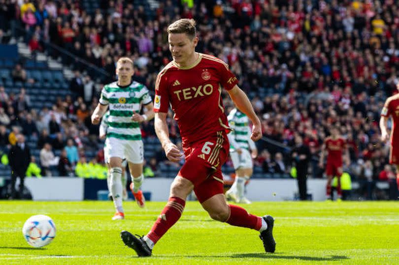 Stefan Gartenmann in action for Aberdeen against Celtic at Hampden