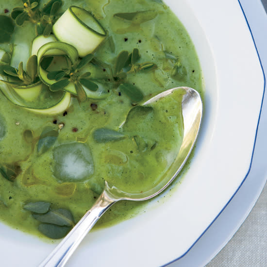 Chilled Zucchini Soup with Purslane