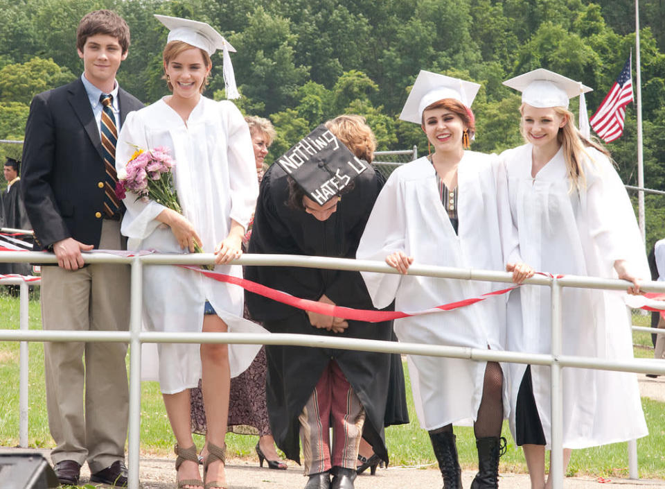 Logan Lerman, Emma Watson, Ezra Miller, Mae Whitman and Erin Wilhelm in Summit Entertainment's "The Perks of Being a Wallflower" - 2012