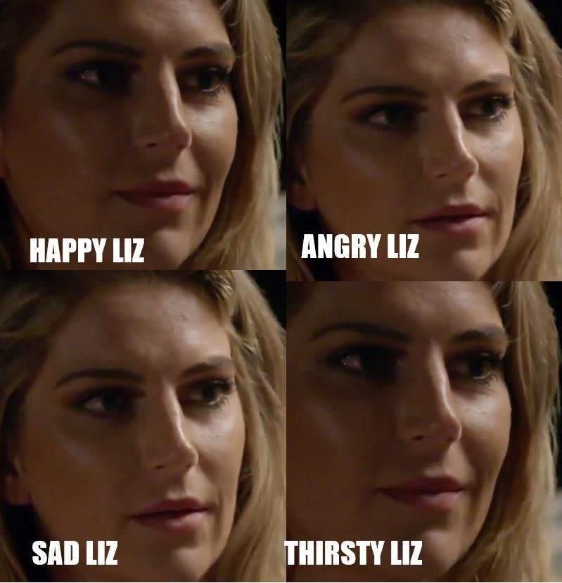 The many moods of Liz.