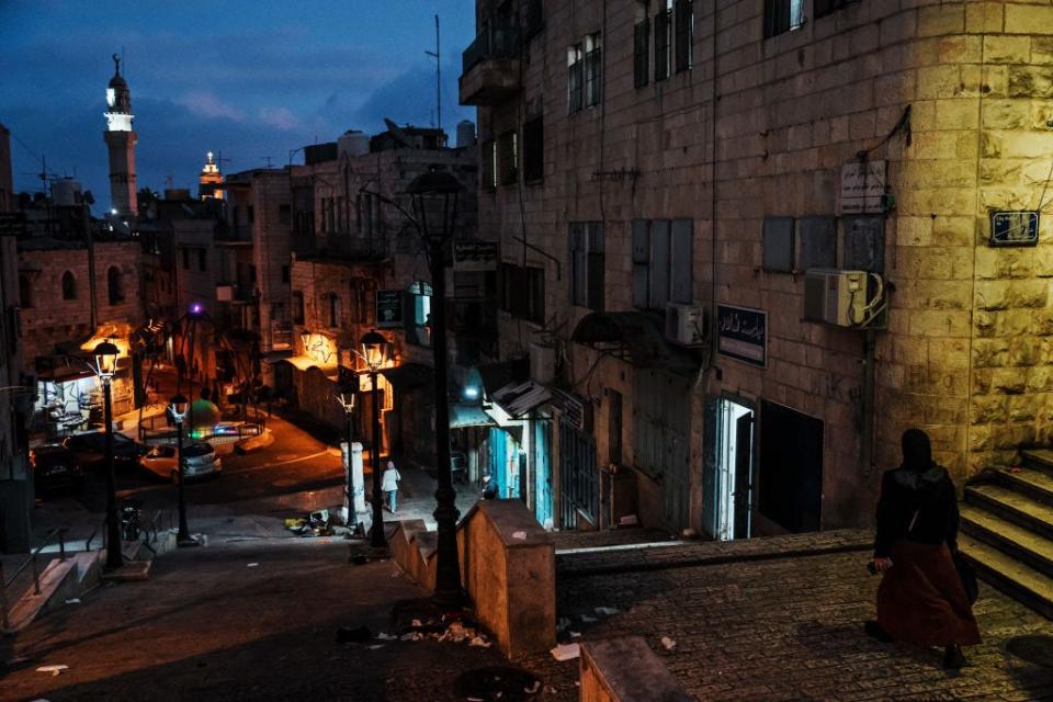 Dark streets in Bethlehem ahead of Christmas