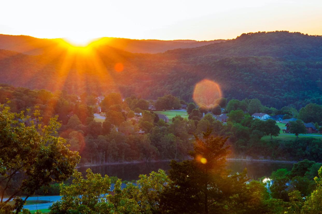 sunset over eureka springs, Arkansas