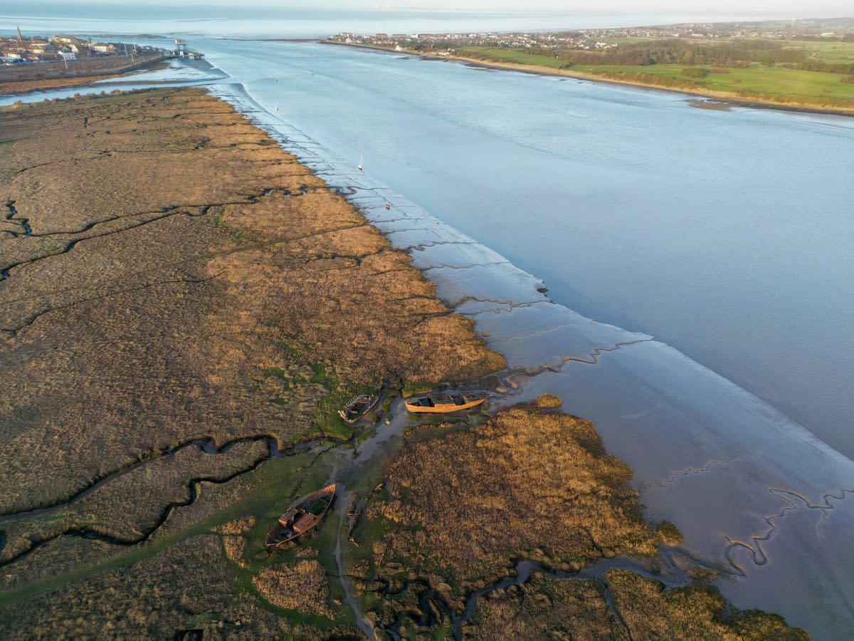 The estuary where police are searching, with Fleetwood on the left (Christopher Furlong/Getty Images)