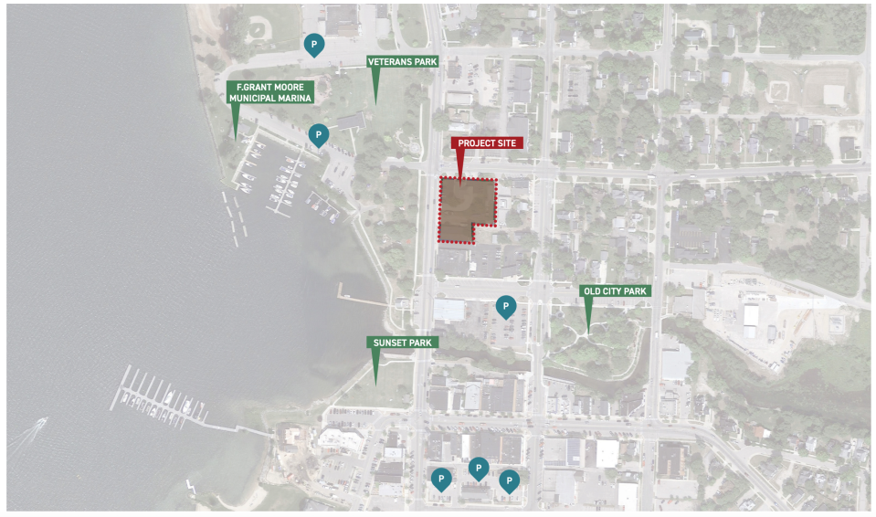 One of the proposed housing developments, located on Lake Street across from the F. Grant Moore Municipal Marina, proposed over 7,000 square feet of commercial space on the first floor and 57 residential units on the second, third and fourth floors.