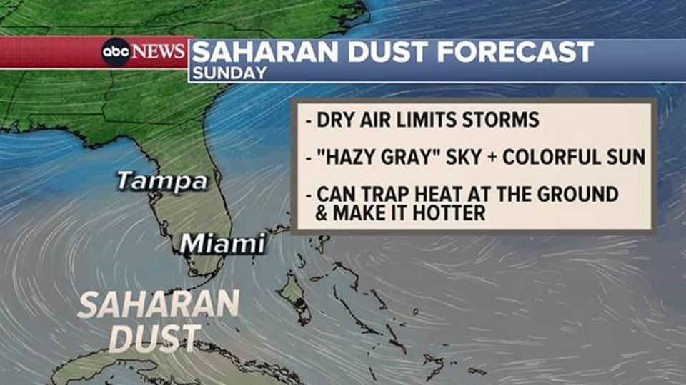 PHOTO: Saharan dust is forecasted to return to southern Florida on July 23, 2023. (ABC News)