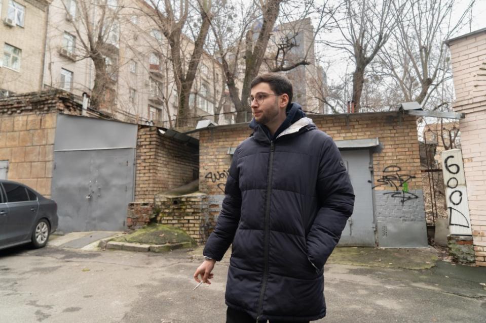 Arthur Kharytonov in central Kyiv. (Photo via Bennett Murray)