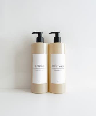 Decant your toiletries into these sleek and uniform labelled bottles