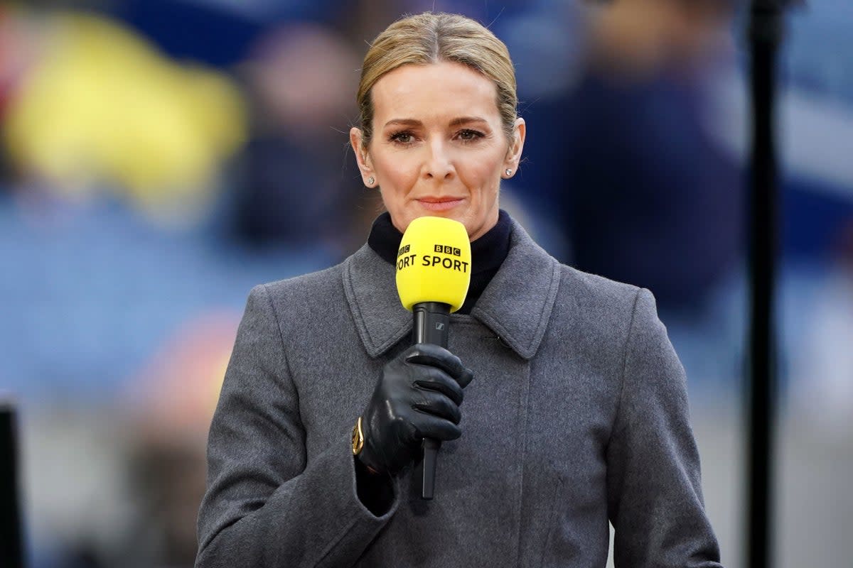 Gabby Logan says she’s “careful” about what she says online following Gary Lineker’s impartiality scandal  (PA)