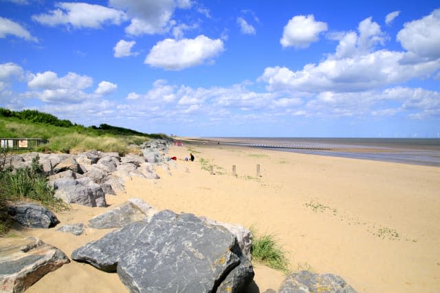 Is there a walled Roman town lying beneath a Skegness beach?