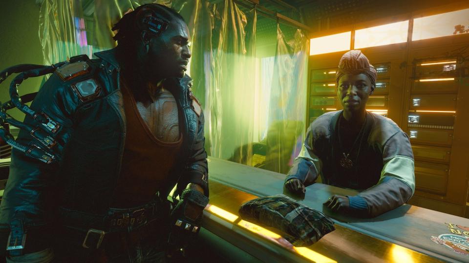 Mechanische Arme und Kameras statt Augen: Im Dystopie-Game «Cyberpunk 2077» ist das Alltag. Foto: CD Projekt Red/dpa-tmn