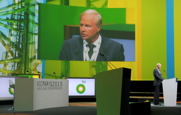 British energy giant BP CEO Bob Dudley delivers a keynote speech during the World Gas Conference in Paris, in 2015