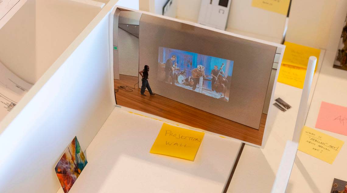 A model of the reinstallation of their collection at the North Carolina Museum of Art enables the staff to see the flow and placement of works like this new interactive, rotating thematic space on Tuesday, August 2, 2022 in Raleigh, N.C.