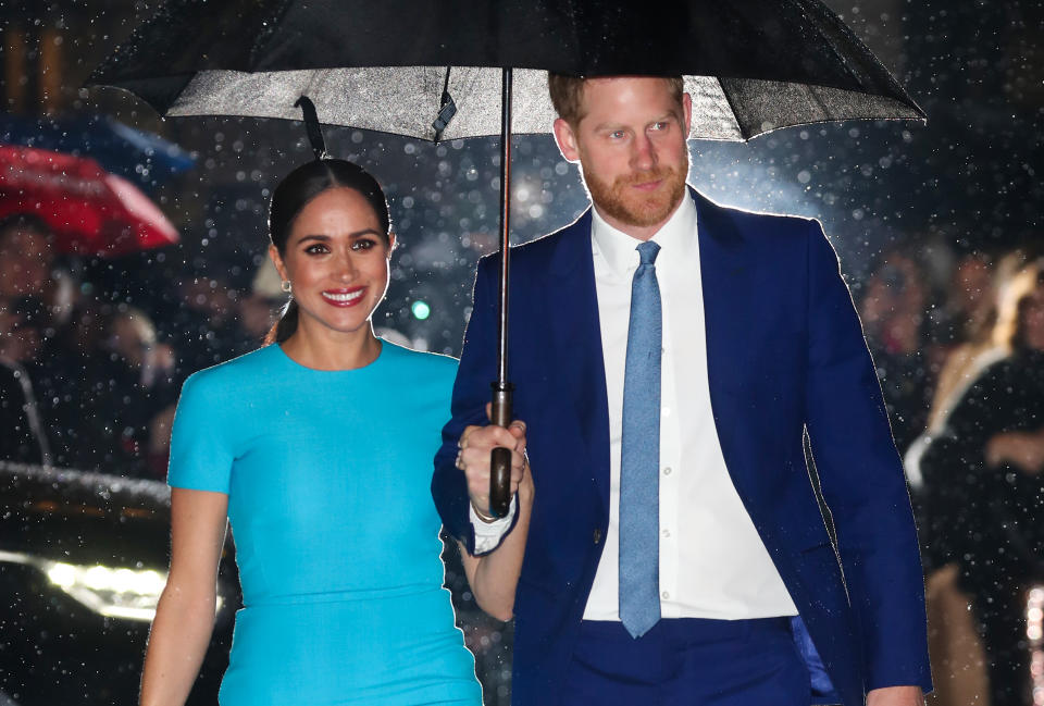 LONDON, ENGLAND - MARCH 05: Meghan, Duchess of Sussex and Prince Harry, Duke of Sussex attend The Endeavour Fund Awards at Mansion House on March 05, 2020 in London, England. (Photo by Chris Jackson/Getty Images)