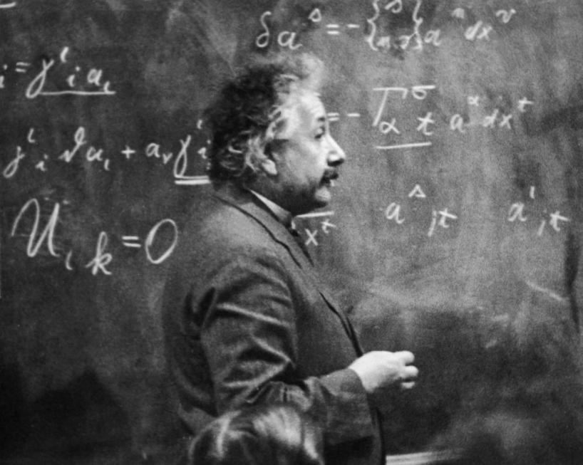 einstein chalkboard learning smart