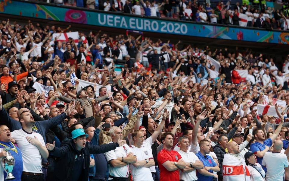 England fans sing Sweet Caroline song euros - GETTY IMAGES