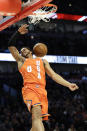 Team USA forward Miles Bridges, of the Charlotte Hornets, dunks against Team World during the second half of the NBA Rising Stars basketball game in Chicago, Friday, Feb. 14, 2020. (AP Photo/Nam Y. Huh)