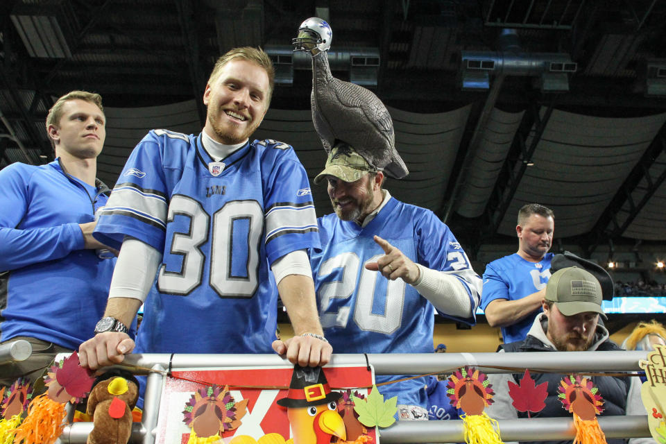 Never fear, turkey hat-wearing Lions and Cowboys fans. The Eagles withdrew their proposal to alternate home games between Dallas and Detroit for Thanksgiving games. (Photo by Scott W. Grau/Icon Sportswire via Getty Images)