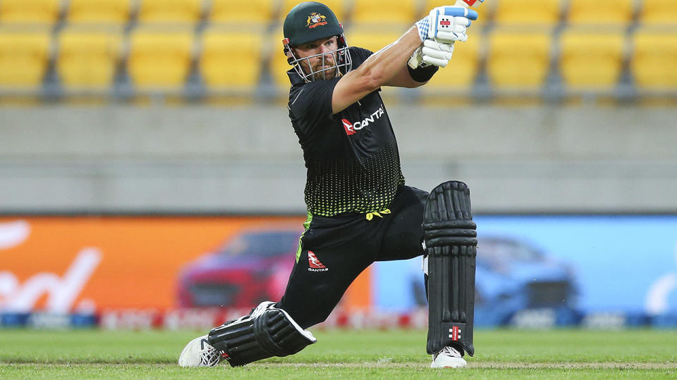 Aaron Finch, pictured here in action for Australia against New Zealand in the third T20.