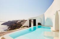 <p>One of Santorini’s original boutique hotels, <a href="https://www.booking.com/hotel/gr/peribolas.en-gb.html?aid=2200764&label=best-hotels-santorini" rel="nofollow noopener" target="_blank" data-ylk="slk:Perivolas;elm:context_link;itc:0;sec:content-canvas" class="link ">Perivolas</a> overlooks the caldera just outside of Oia, with an infinity pool that starts in a cave and extends almost right out to the sea. It's one of the island's most luxurious hotels and has a devoted following, flocking for more than just that pool. <br><br>The decor is classically Cycladic, with all the cave-like rooms and whitewashed walls you could wish for. The suites were once fishermen’s houses that were lovingly restored by the owner over several decades. There’s also a restaurant with a magical view of the water.<br></p><p><a class="link " href="https://www.booking.com/hotel/gr/peribolas.en-gb.html?aid=2200764&label=best-hotels-santorini" rel="nofollow noopener" target="_blank" data-ylk="slk:CHECK AVAILABILITY;elm:context_link;itc:0;sec:content-canvas">CHECK AVAILABILITY</a></p>