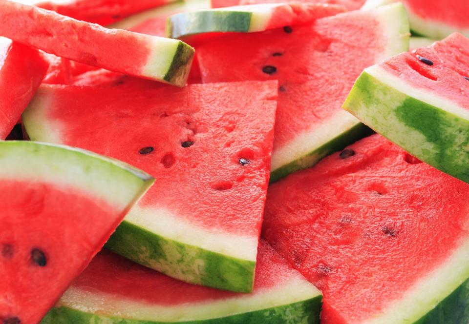 closeup of watermelon slices