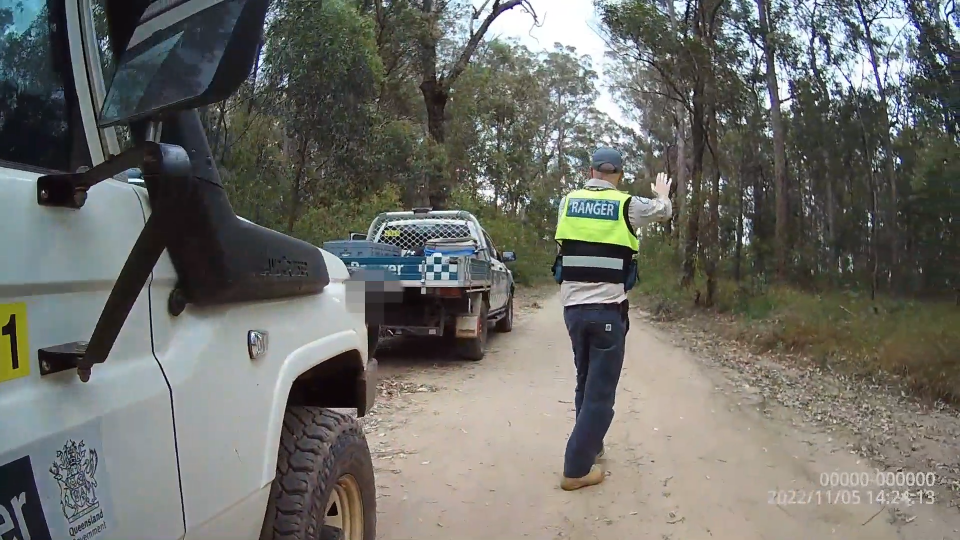 Rangers stop dirt bike riders inside national park. Source: DES