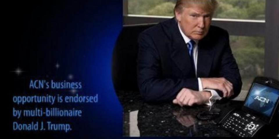 Donald Trump with the ACN videophone