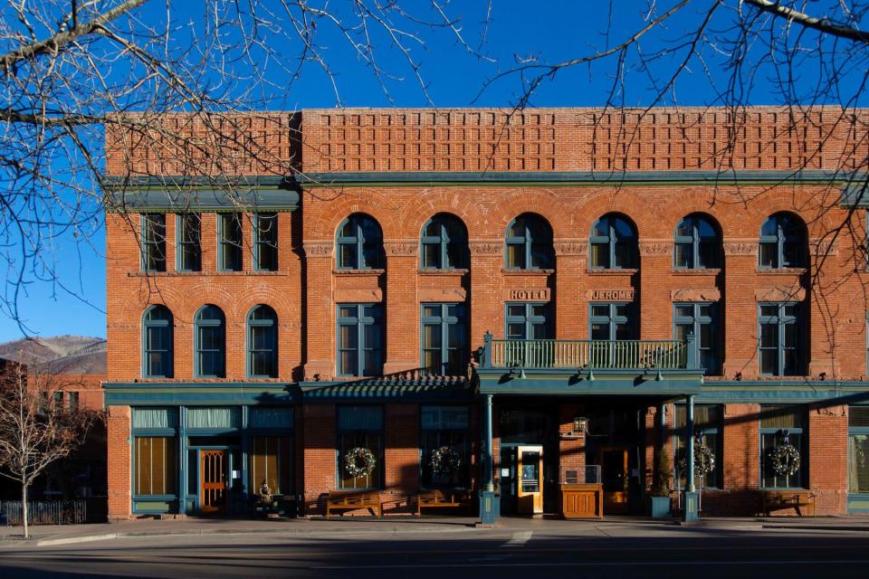 Hotel Jerome Aspen brick exterior