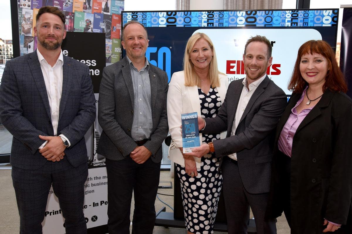 Elliotts with their Employer of the Year award at the Solent 250 Business Awards <i>(Image: Elliotts Building Merchants)</i>