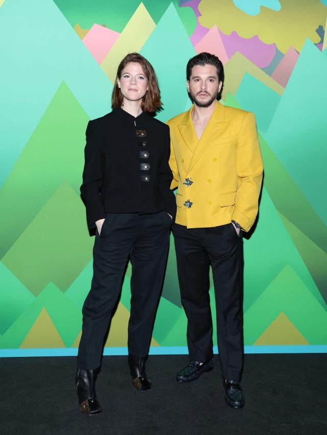 Rose Leslie joins husband Kit Harington at the Louis Vuitton Menswear show