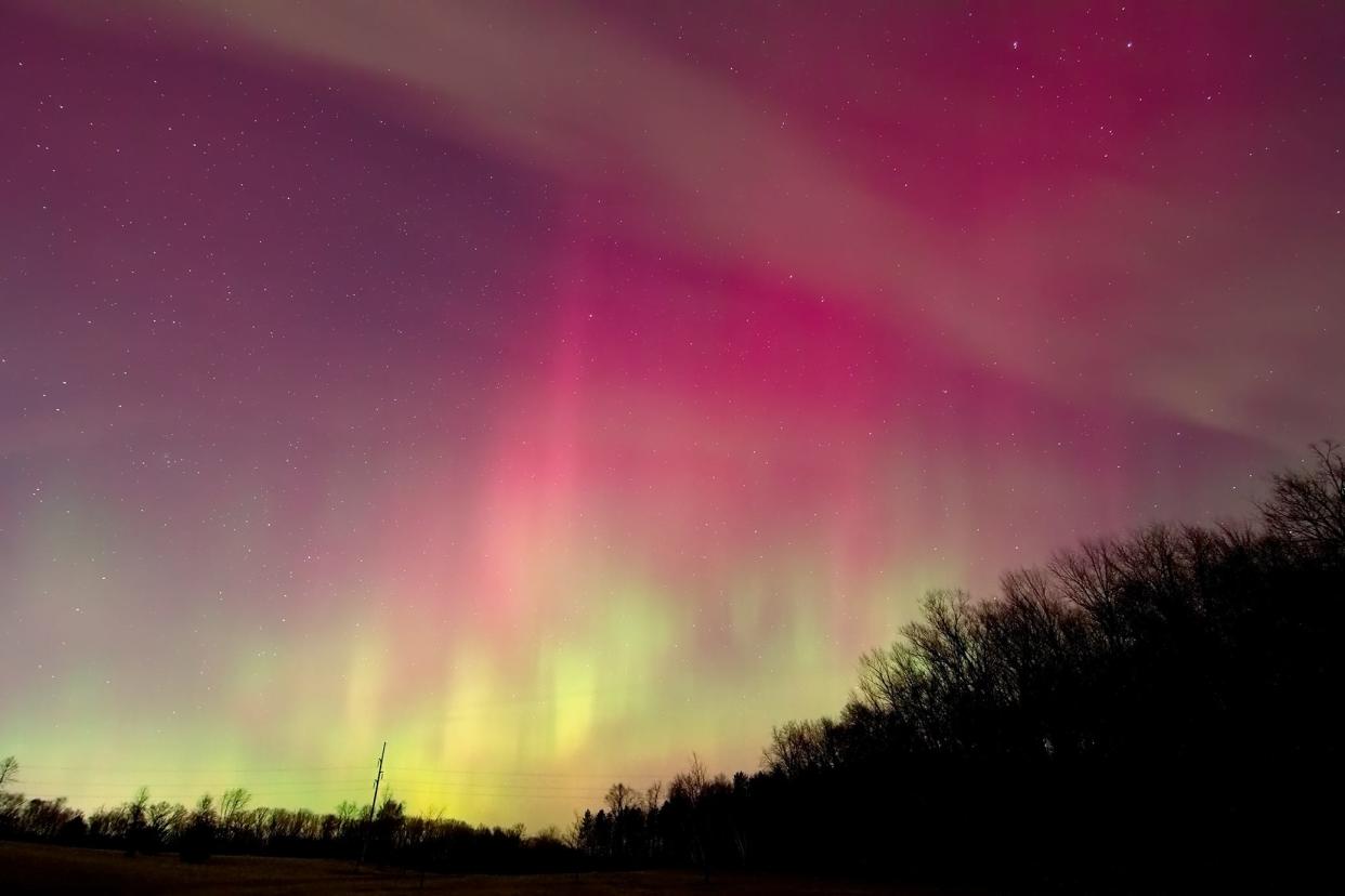 A photo of the northern lights taken in West Bend on March, 23 2023 by a member of the Milwaukee Astronomical Society.