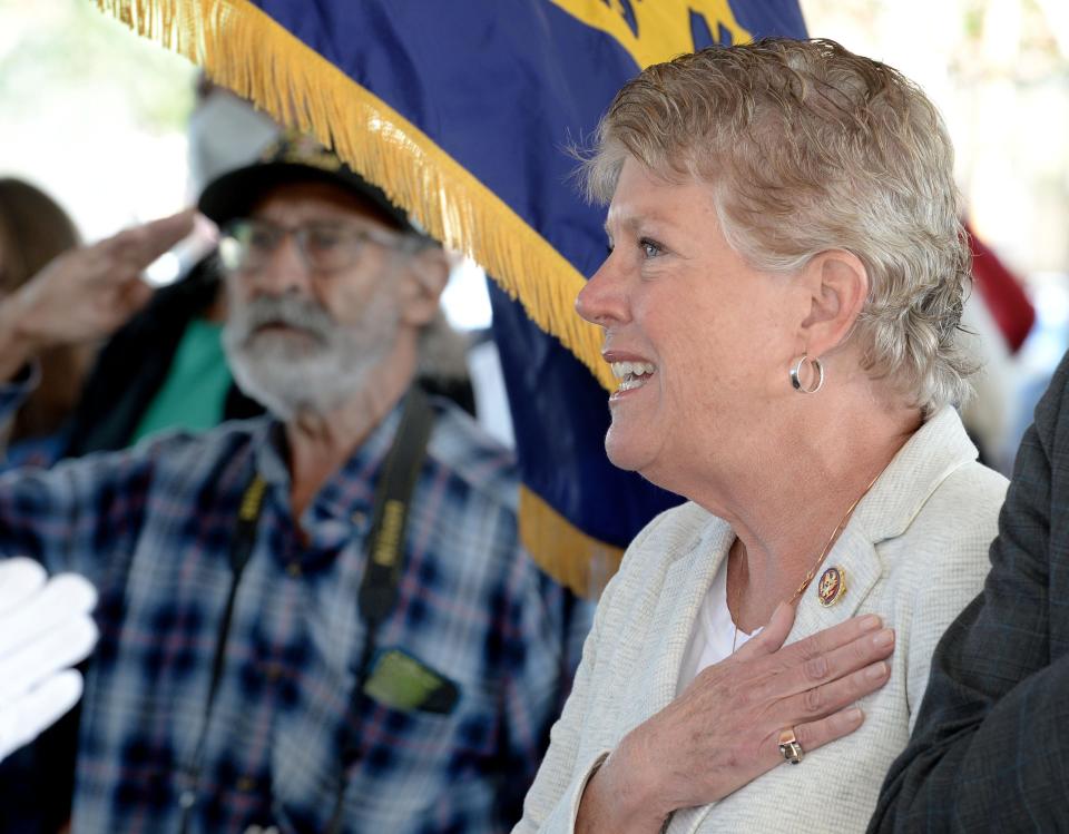 U.S. Rep. Julia Brownly has won a sixth term in Congress. Here, she's shown the day after the election at a dedication ceremony of the new Veterans Affairs clinic in Ventura.