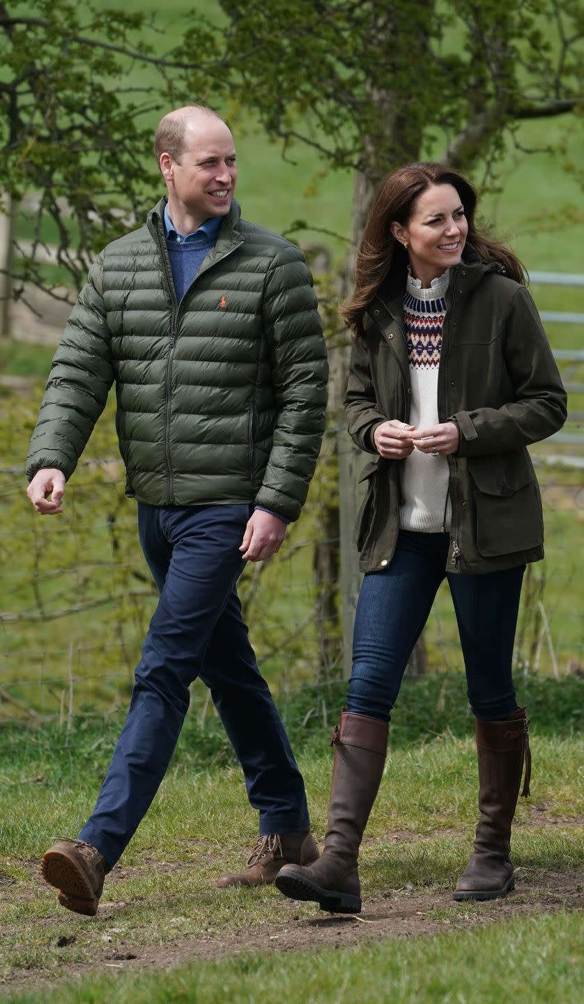 darlington, england april 27 prince william, duke of cambridge and catherine, duchess of cambridge walk together during their visit to manor farm in little stainton, durham on april 27, 2021 in darlington, england photo by owen humphreys wpa poolgetty images