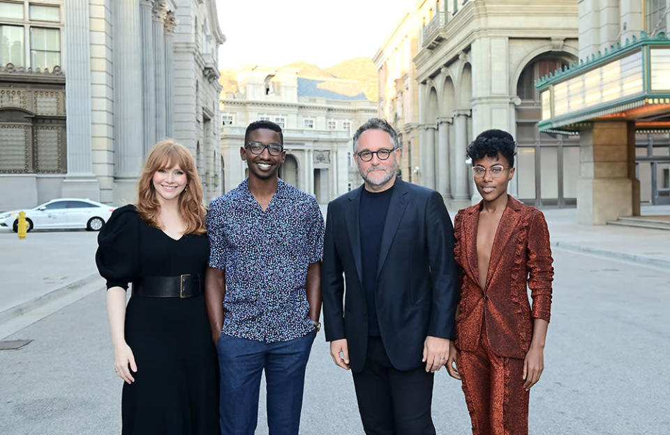 Bryce Dallas Howard, Mamoudou Athie, director Colin Trevorrow and DeWanda Wise - Credit: Stefanie Keenan/Getty Images