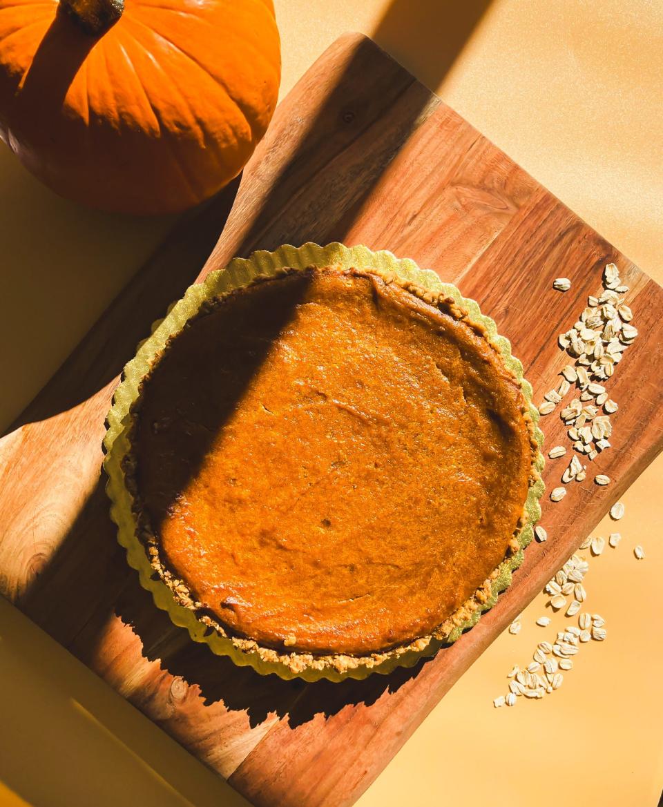 A gluten free pumpkin tart is on the Thanksgiving menu at Wildflour in Pawtucket.