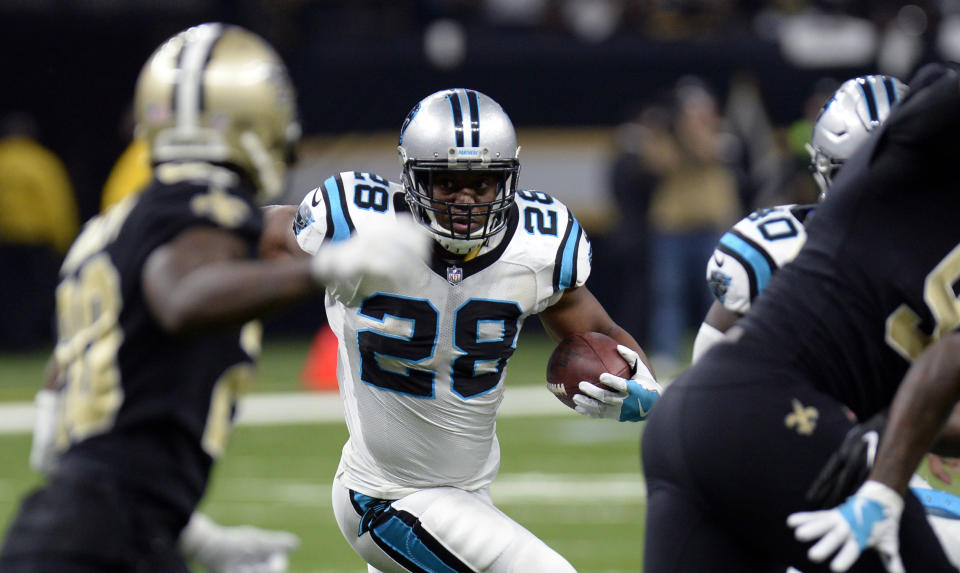 Running back Jonathan Stewart departs Carolina after 10 seasons. (AP)