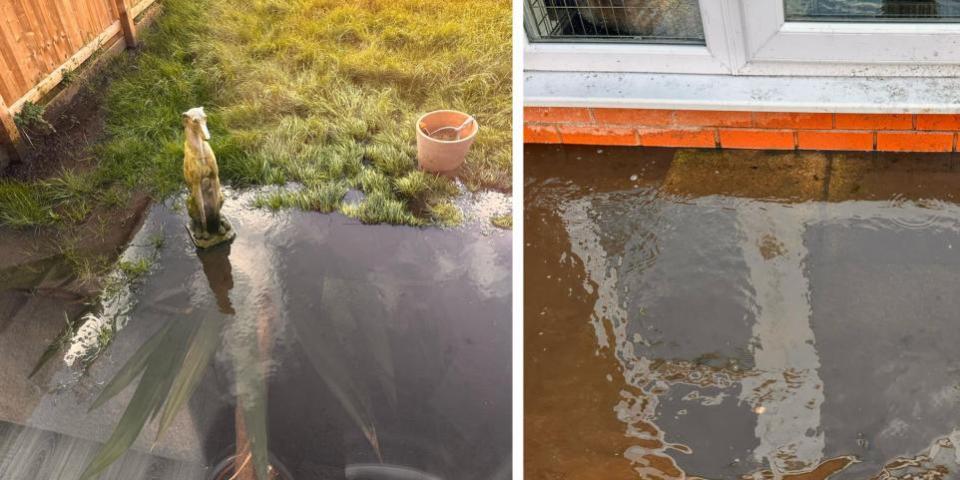 Warrington Guardian: The back gardens of the new-build homes are constantly flooding due to a lacking of drainage