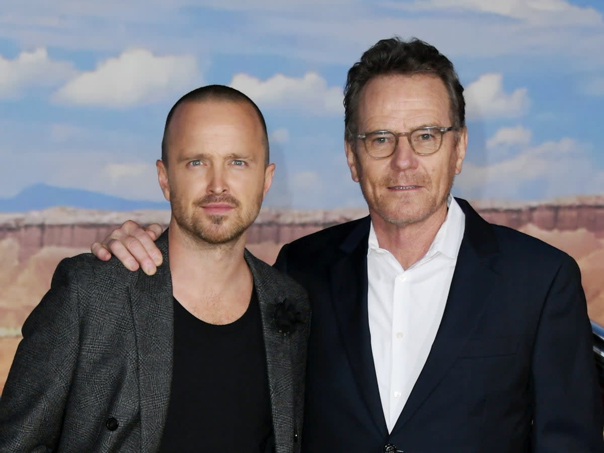 Aaron Paul and Bryan Cranston at the premiere of a spin-off film of ‘Breaking Bad’ called ‘El Camino: A Breaking Bad Movie' (Getty Images)