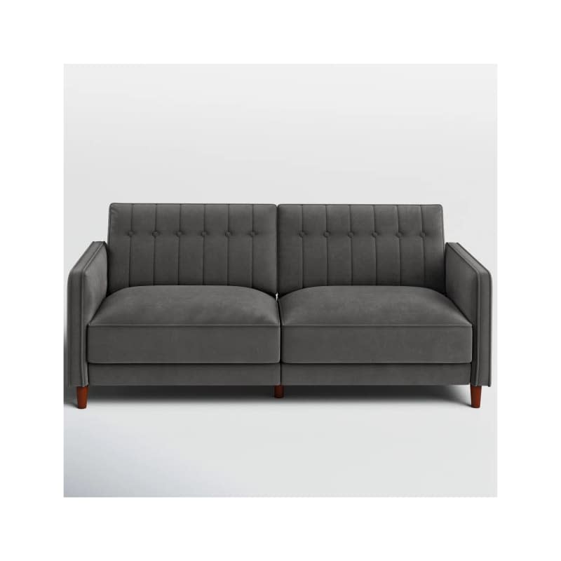 Perdue 81.5" Velvet Square Arm Convertible Sofa