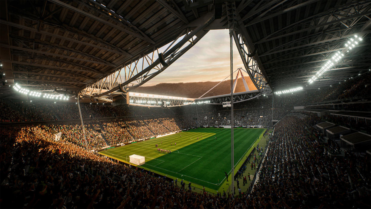  Marketing shot showing a pitch in EA Sports FC 24 