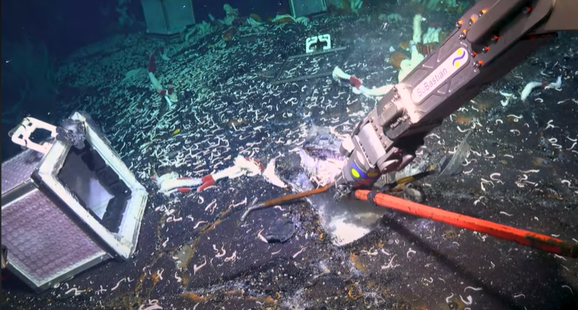 The researchers used a robot to lift up the layers of the earth’s crust to search for life underneath.