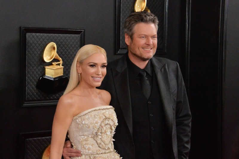Gwen Stefani (L) and Blake Shelton attend the Grammy Awards in 2020. File Photo by Jim Ruymen/UPI