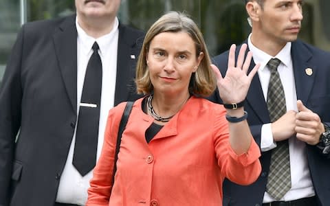 European Union High Representative for Foreign Affairs Federica Mogherini leaves after a Comprehensive Plan of Action (JCPOA) ministerial meeting on the Iran nuclear deal on July 6, 2018 in Vienna, Austria - Credit: AFP