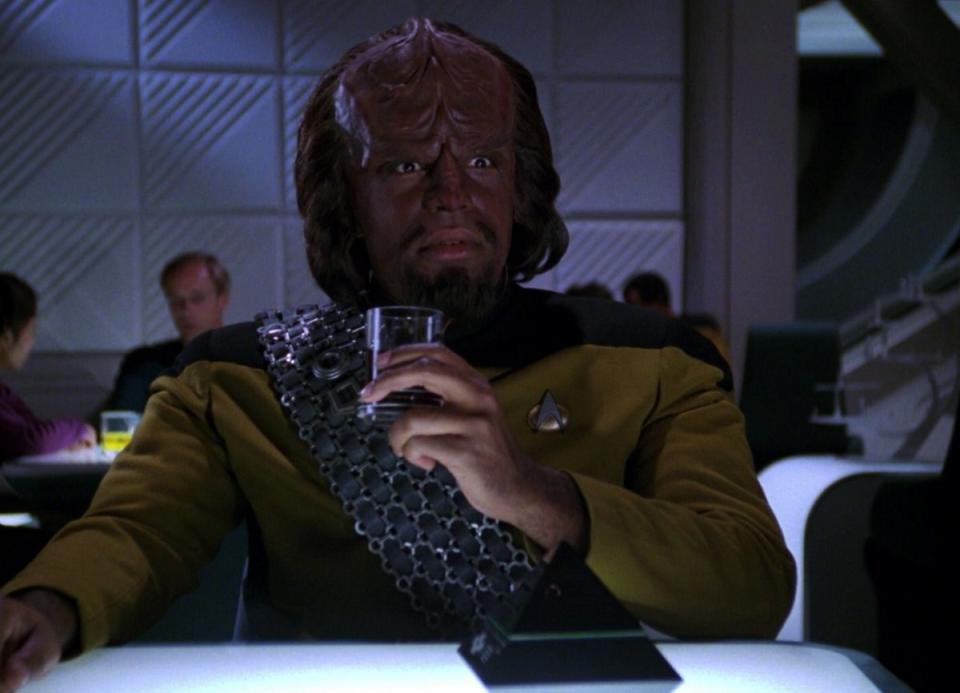 Worf learns that he loves Prune juice in the classic The Next Generation episode "Yesterday's Enterprise." 