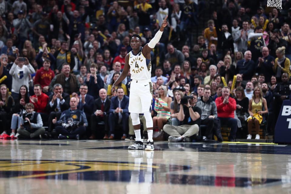 Victor Oladipo plays for the Indiana Pacers on Jan. 29, 2020. He missed more than a year because of injury.