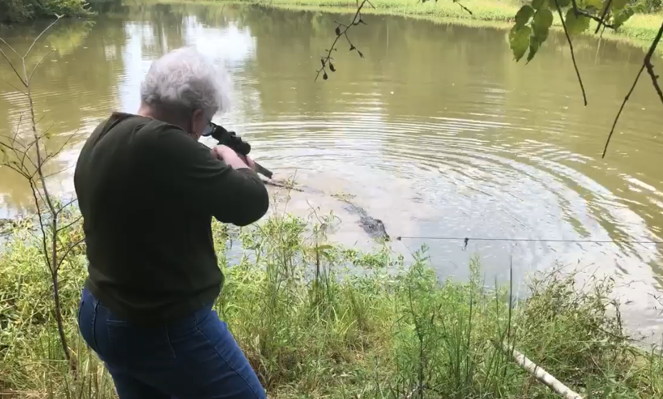 Texas mayor Judy B. Cochran killed a 12-foot gator that she believed ate her miniature horse. (Photo: Scott Hughes via Facebook)