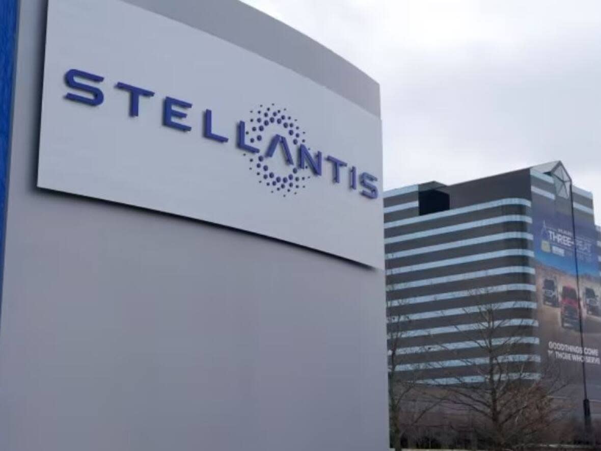 A photo of Stellantis offices in a May 2023 file photo.  (Carlos Osorio/The Associated Press - image credit)