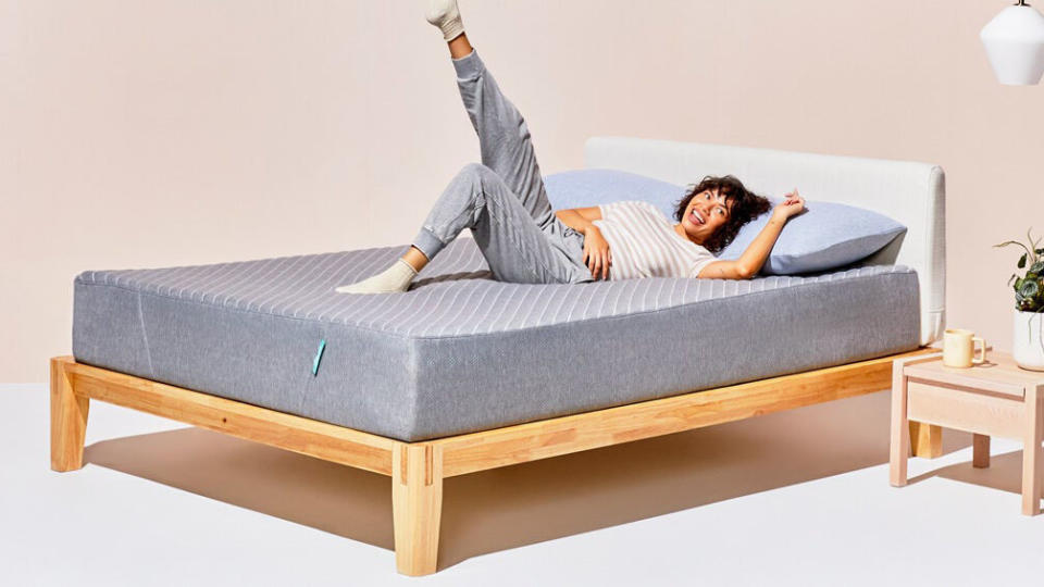 Siena Memory Foam Mattress with a student lying on it