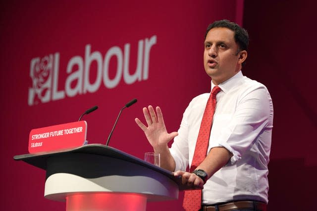 Scottish Labour Leader Anas Sarwar speaks at the Labour Party conference in Brighton