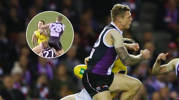 Membrey struck Grimes late in a contest. Pic: Getty